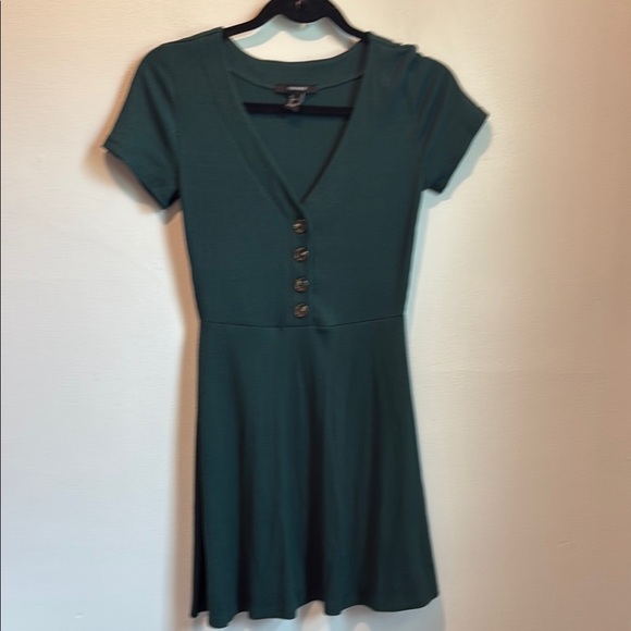 Forever 21 Small Green Fit and Flare Mini Dress - Picture 1 of 7